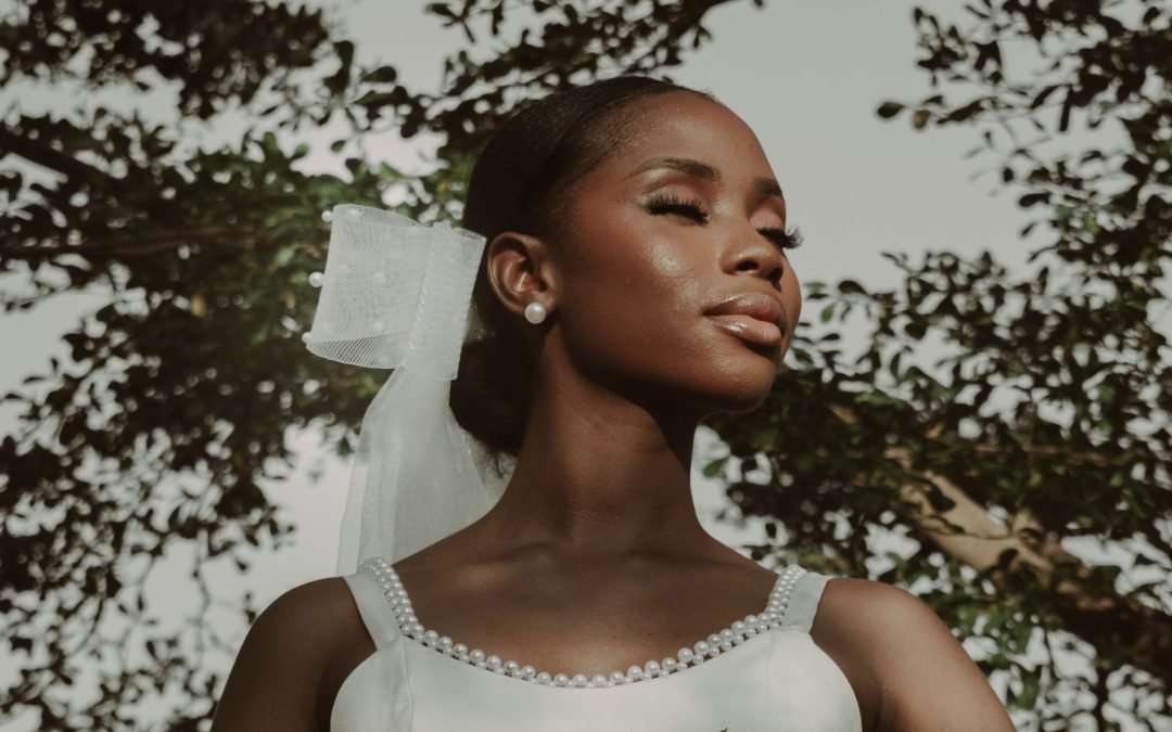Soft, natural makeup highlighting the bride’s smooth, glowing skin after a laser facial in Winnipeg.