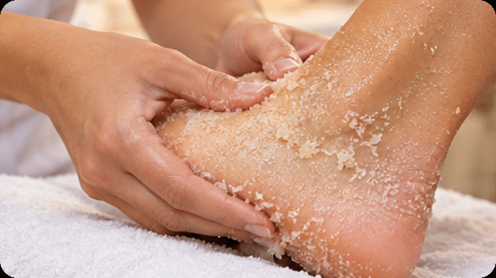Exfoliate & smooth during a nail service