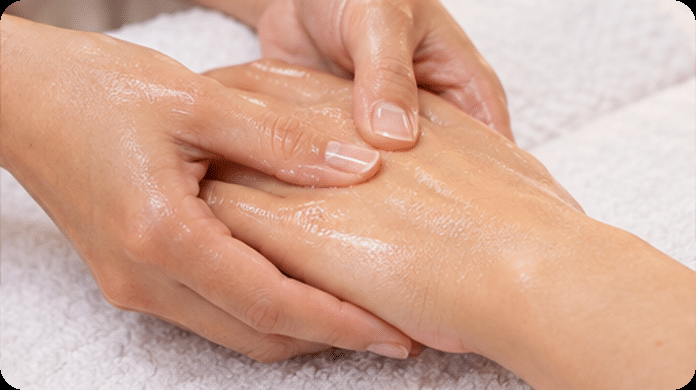 Massage during a nail service
